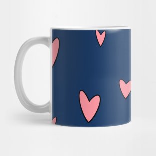 Kawaii Pastel Hearts - Navy Mug